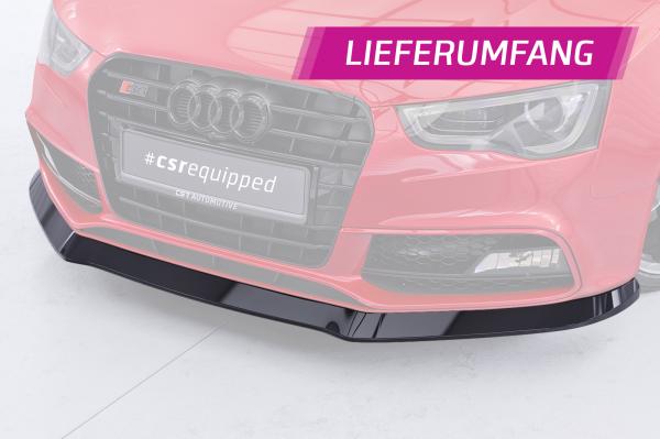 CSR Frontspoiler | Cup-Spoilerlippe mit ABE für Audi A5/S5 8T CSR-CSL187-G Glossy schwarz Hochglanz (keine Lackierung erforderlich)