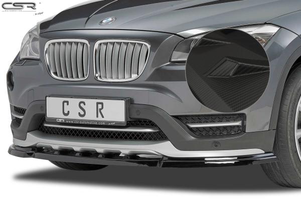CSR Frontspoiler | Cup-Spoilerlippe mit ABE für BMW X1 E84 CSL197-M Carbon Look matt strukturiert (keine Lackierung erforderlich)