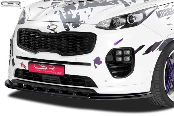 CSR Frontspoiler | Cup-Spoilerlippe mit ABE für Kia Sportage QL CSL200-G Glossy schwarz glänzend (keine Lackierung erforderlich)