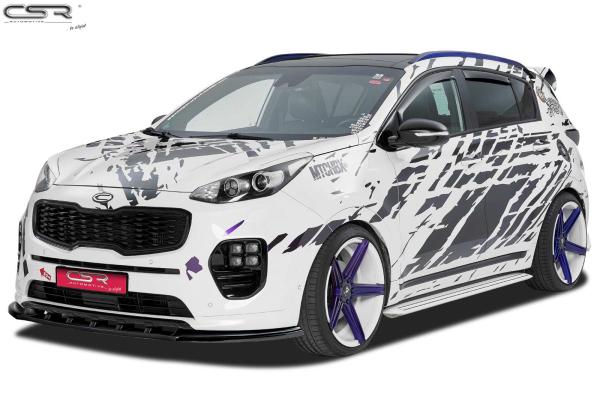 CSR Frontspoiler | Cup-Spoilerlippe mit ABE für Kia Sportage QL CSL200-G Glossy schwarz glänzend (keine Lackierung erforderlich)