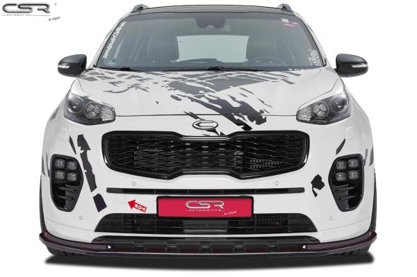 CSR Frontspoiler | Cup-Spoilerlippe mit ABE für Kia Sportage QL CSL200-L Lackierung erforderlich (schwarz matt)