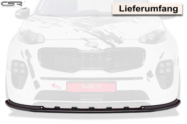 CSR Frontspoiler | Cup-Spoilerlippe mit ABE für Kia Sportage QL CSL200-L Lackierung erforderlich (schwarz matt)