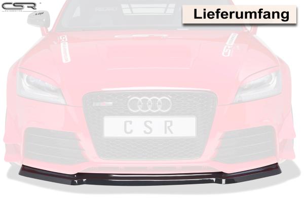 CSR Frontspoiler | Cup-Spoilerlippe mit ABE für Audi TT RS 8J CSL226-G Glossy schwarz Hochglanz (keine Lackierung erforderlich)