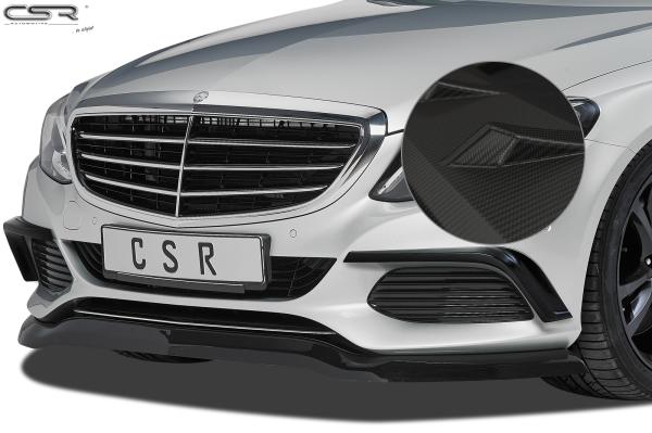 CSR Frontspoiler | Cup-Spoilerlippe mit ABE für Mercedes-Benz C-Klasse 205 CSL227-M Carbon Look matt strukturiert (keine Lackierung erforderlich)