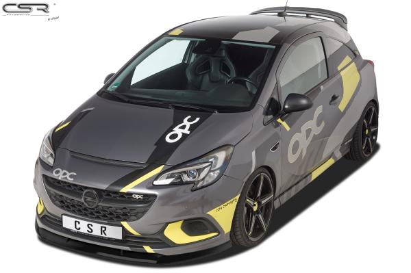 CSR Frontspoiler | Cup-Spoilerlippe mit ABE ABE für Opel Corsa E OPC CSL275-L schwarz matt (Lackierung erforderlich)