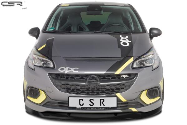 CSR Frontspoiler | Cup-Spoilerlippe mit ABE ABE für Opel Corsa E OPC CSL275-L schwarz matt (Lackierung erforderlich)