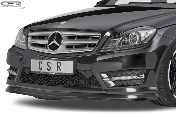 CSR Frontspoiler | Cup-Spoilerlippe mit ABE für Mercedes-Benz C-Klasse 204 AMG-Line CSL308-S schwarz matt strukturiert (keine Lackierung erforderlich)