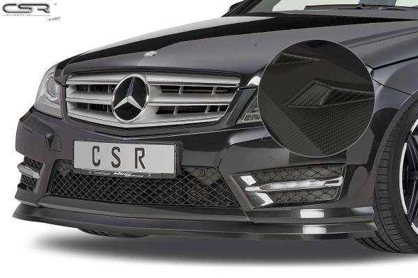 CSR Frontspoiler | Cup-Spoilerlippe mit ABE für Mercedes-Benz C-Klasse 204 CSL308-M Carbon Look matt strukturiert (keine Lackierung erforderlich)