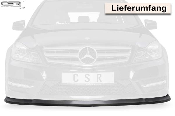 CSR Frontspoiler | Cup-Spoilerlippe mit ABE für Mercedes-Benz C-Klasse 204 CSL308-M Carbon Look matt strukturiert (keine Lackierung erforderlich)
