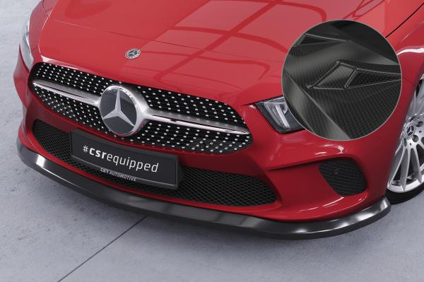 CSR Frontspoiler | Cup-Spoilerlippe mit ABE für Mercedes-Benz A-Klasse W177 CSL312-C Carbon Look Hochglanz (keine Lackierung erforderlich)