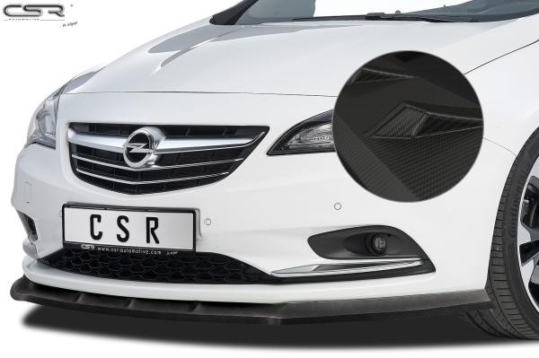 CSR Frontspoiler | Cup-Spoilerlippe mit ABE für Opel Cascada CSL314-M Carbon Look matt strukturiert (keine Lackierung erforderlich)