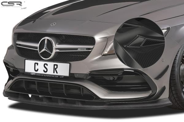 CSR Frontspoiler | Cup-Spoilerlippe mit ABE für Mercedes-Benz CLA 45 AMG / A 45 AMG CSL315-C Carbon Look glänzend (keine Lackierung erforderlich)