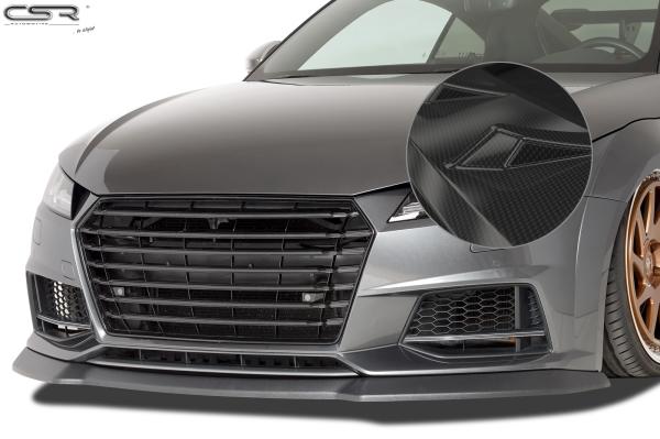 CSR Frontspoiler | Cup-Spoilerlippe mit ABE für Audi TTS FV/8S CSL320-C Carbon Look Hochglanz (keine Lackierung erforderlich)
