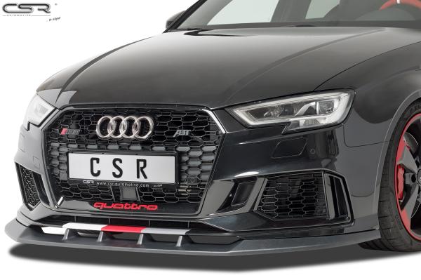 CSR Frontspoiler | Cup-Spoilerlippe mit ABE für Audi RS3 8V CSL322-S schwarz matt strukturiert (keine Lackierung erforderlich)