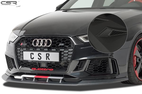CSR Frontspoiler | Cup-Spoilerlippe mit ABE für Audi RS3 8V CSL322-M Carbon Look matt strukturiert (keine Lackierung erforderlich)