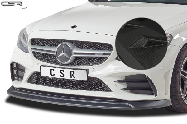 CSR Frontspoiler | Cup-Spoilerlippe mit ABE für Mercedes-Benz C43 AMG 205 CSL323-M Carbon Look matt strukturiert (keine Lackierung erforderlich)