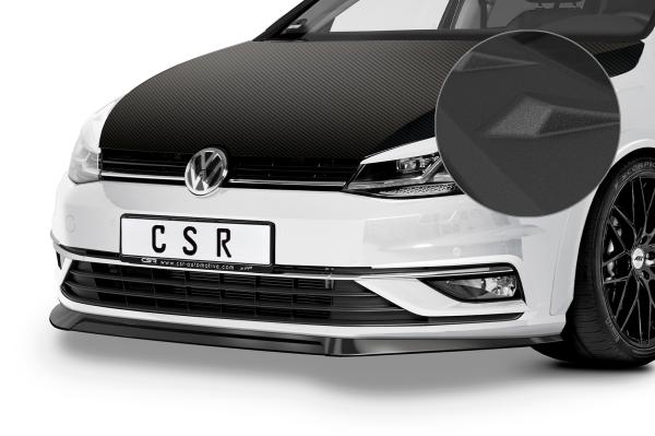 CSR Frontspoiler | Cup-Spoilerlippe mit ABE für VW Golf 7 CSL324-S Strukturiert schwarz matt (keine Lackierung erforderlich)