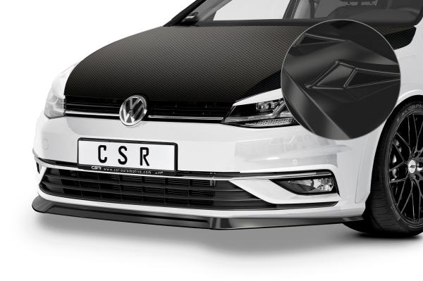CSR Frontspoiler | Cup-Spoilerlippe mit ABE für VW Golf 7 CSL324-G Glossy schwarz glänzend (keine Lackierung erforderlich)