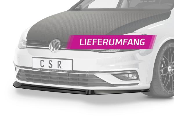 CSR Frontspoiler | Cup-Spoilerlippe mit ABE für VW Golf 7 CSL324-S Strukturiert schwarz matt (keine Lackierung erforderlich)