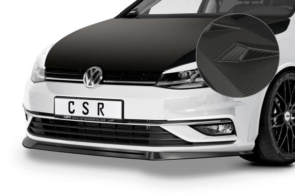 CSR Frontspoiler | Cup-Spoilerlippe mit ABE für VW Golf 7 CSL324-M Carbon Look matt strukturiert (keine Lackierung erforderlich)