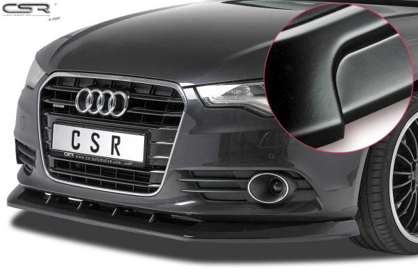CSR Frontspoiler | Cup-Spoilerlippe mit ABE für Audi A6 C7 4G CSL325-L schwarz matt (Lackierung erforderlich)