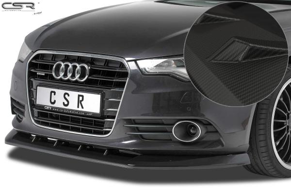CSR Frontspoiler | Cup-Spoilerlippe mit ABE für Audi A6 C7 4G CSL325-M Carbon Look matt strukturiert (keine Lackierung erforderlich)