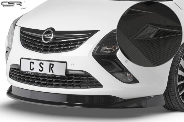 CSR Frontspoiler | Cup-Spoilerlippe mit ABE für Opel Zafira C CSL326-M Carbon Look matt strukturiert (keine Lackierung erforderlich)