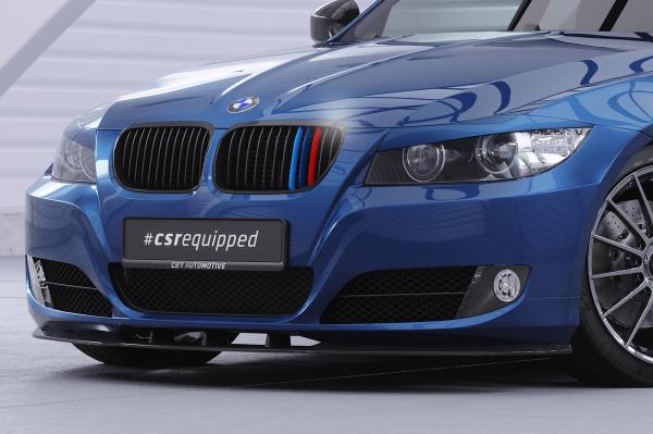 CSR Frontspoiler | Cup-Spoilerlippe mit ABE für BMW E90 / E91 LCI CSL327-C Carbon Look glänzend (keine Lackierung erforderlich)