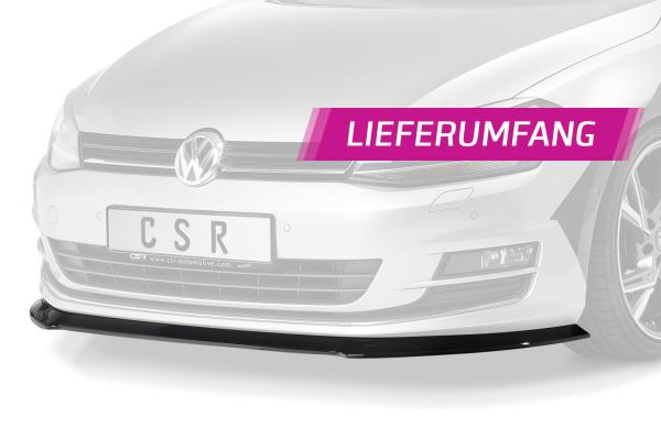 CSR Frontspoiler | Cup-Spoilerlippe mit ABE für VW Golf 7 CSL330-L Lackierung erforderlich (schwarz matt)