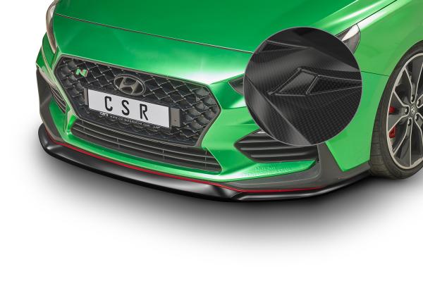 CSR Frontspoiler | Cup-Spoilerlippe mit ABE für Hyundai I30 (PD) N/N-Line CSL331-C Carbon Look Hochglanz (keine Lackierung erforderlich)