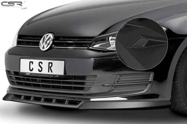 CSR Frontspoiler | Cup-Spoilerlippe mit ABE für VW Golf 7 CSL332-M Carbon Look matt strukturiert (keine Lackierung erforderlich)