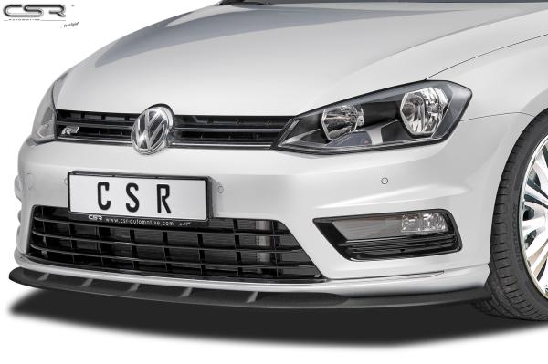 CSR Frontspoiler | Cup-Spoilerlippe mit ABE für VW Golf 7 R-Line CSL333-S Strukturiert schwarz matt (keine Lackierung erforderlich)