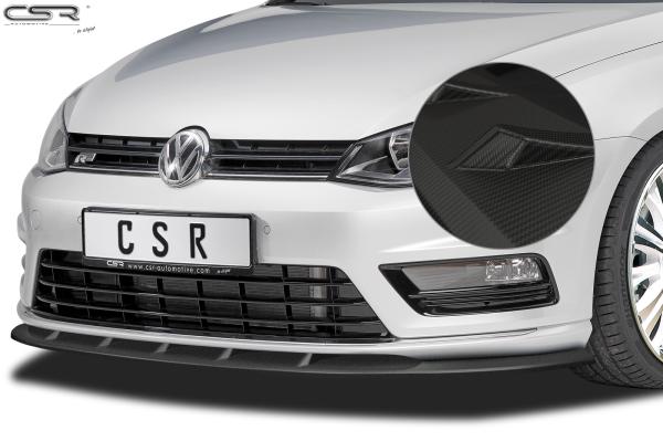 CSR Frontspoiler | Cup-Spoilerlippe mit ABE für VW Golf 7 R-Line CSL333-M Carbon Look matt strukturiert (keine Lackierung erforderlich)