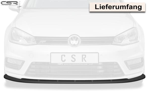 CSR Frontspoiler | Cup-Spoilerlippe mit ABE für VW Golf 7 R-Line CSL333-G Glossy schwarz glänzend (keine Lackierung erforderlich)