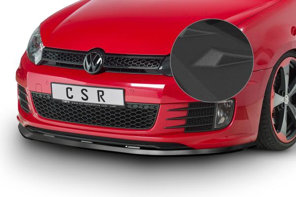 CSR Frontspoiler | Cup-Spoilerlippe mit ABE für VW Golf 6 GTI/GTD CSL339-S Strukturiert schwarz matt (keine Lackierung erforderlich)