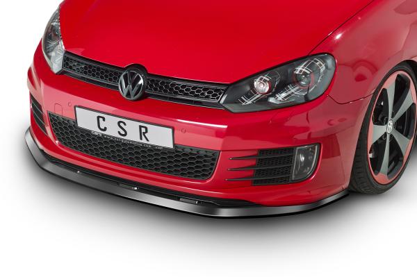 CSR Frontspoiler | Cup-Spoilerlippe mit ABE für VW Golf 6 GTI/GTD CSL339-S Strukturiert schwarz matt (keine Lackierung erforderlich)