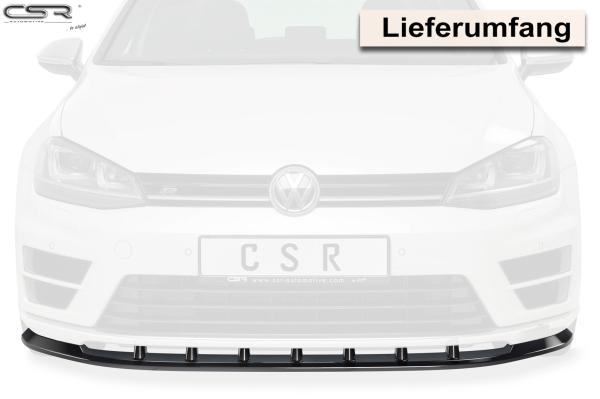 CSR Frontspoiler | Cup-Spoilerlippe mit ABE für VW Golf 7 R CSL340-L Lackierung erforderlich (schwarz matt)