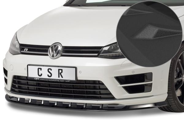 CSR Frontspoiler | Cup-Spoilerlippe mit ABE für VW Golf 7 R CSL340-S Strukturiert schwarz matt (keine Lackierung erforderlich)