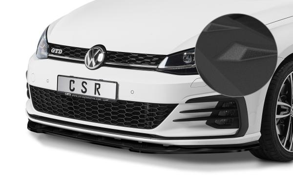 CSR Frontspoiler | Cup-Spoilerlippe mit ABE für VW Golf 7 GTI / GTD CSL345-S Strukturiert schwarz matt (keine Lackierung erforderlich)