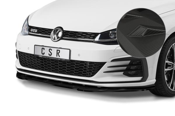 CSR Frontspoiler | Cup-Spoilerlippe mit ABE für VW Golf 7 GTI / GTD CSL345-M Carbon Look matt strukturiert (keine Lackierung erforderlich)