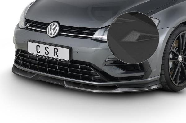 CSR Frontspoiler | Cup-Spoilerlippe mit ABE für VW Golf 7 R CSL346-S Strukturiert schwarz matt (keine Lackierung erforderlich)
