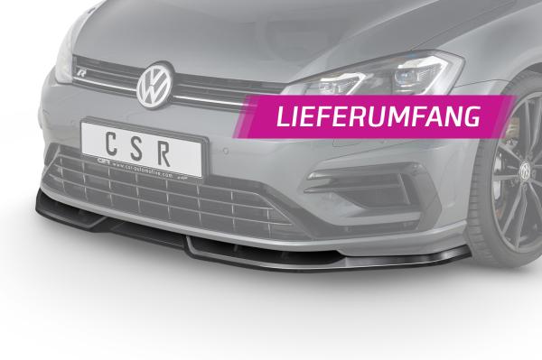 CSR Frontspoiler | Cup-Spoilerlippe mit ABE für VW Golf 7 R CSL346-G Glossy schwarz glänzend (keine Lackierung erforderlich)