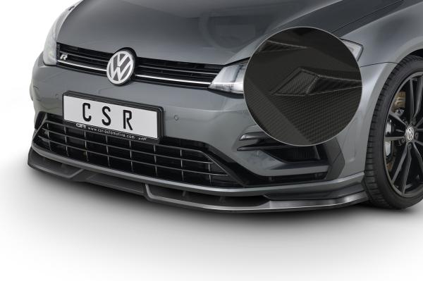 CSR Frontspoiler | Cup-Spoilerlippe mit ABE für VW Golf 7 R CSL346-M Carbon Look matt strukturiert (keine Lackierung erforderlich)
