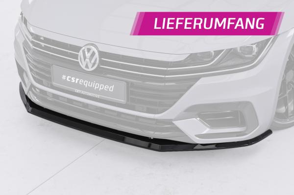 CSR Frontspoiler | Cup-Spoilerlippe mit ABE für VW Arteon R-Line CSL348-L schwarz matt (Lackierung erforderlich)