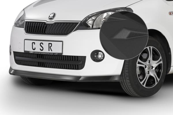 CSR Frontspoiler | Cup-Spoilerlippe mit ABE für Skoda Citigo CSL350-S Strukturiert schwarz matt (keine Lackierung erforderlich)