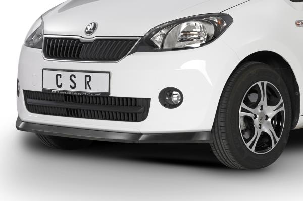 CSR Frontspoiler | Cup-Spoilerlippe mit ABE für Skoda Citigo CSL350-S Strukturiert schwarz matt (keine Lackierung erforderlich)
