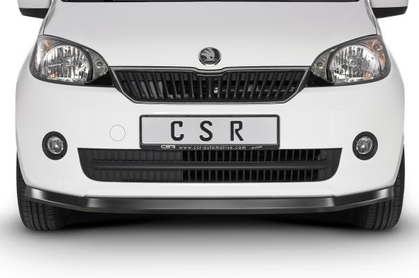 CSR Frontspoiler | Cup-Spoilerlippe mit ABE für Skoda Citigo CSL350-S Strukturiert schwarz matt (keine Lackierung erforderlich)