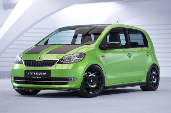CSR Frontspoiler | Cup-Spoilerlippe mit ABE für Skoda Citigo CSL352-M Carbon Look matt strukturiert (keine Lackierung erforderlich)