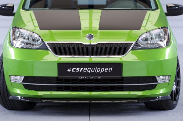 CSR Frontspoiler | Cup-Spoilerlippe mit ABE für Skoda Citigo CSL352-M Carbon Look matt strukturiert (keine Lackierung erforderlich)