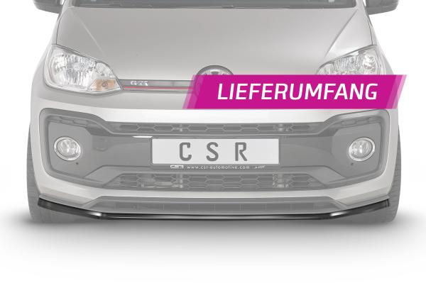 CSR Frontspoiler | Cup-Spoilerlippe mit ABE für VW up! GTI CSL357-L Lackierung erforderlich (schwarz matt)